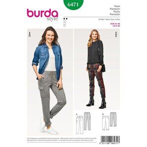 Burda Sewing Pattern 6471 Pants Trousers Casual Misses Size 8-20